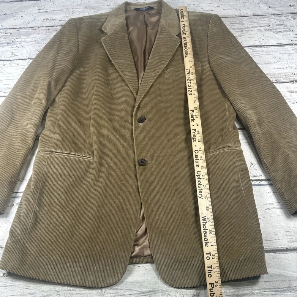 Stanford Tan Corduroy Blazer/Sports Coat 44L Classic Fit 100% Cotton Mens